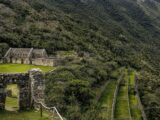 Stone houses and agricultural terraces at the Choquequirao archaeological site, Peru