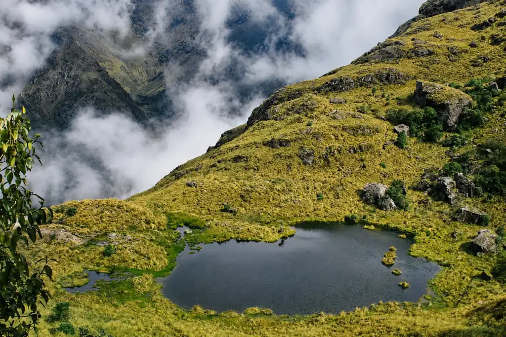 A high Andean lagoon along the trail to Machu Picchu