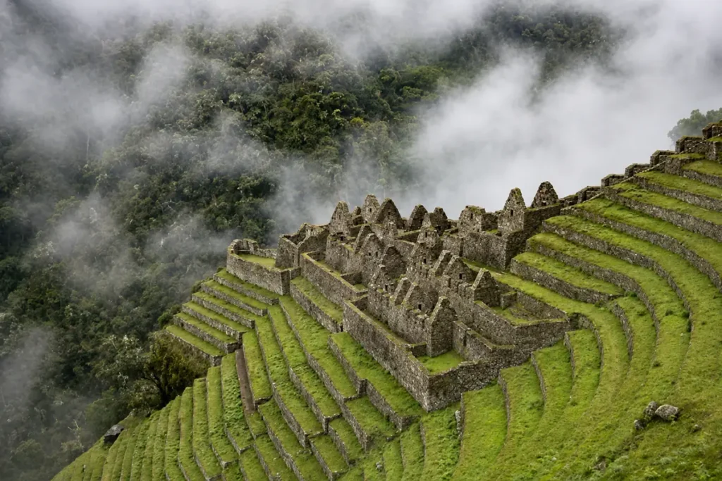 Machu Picchu in clear dry-season weather at the end of the Inca Trail