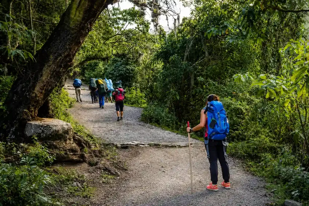 Hikers on the Inca Trail to Machu Picchu