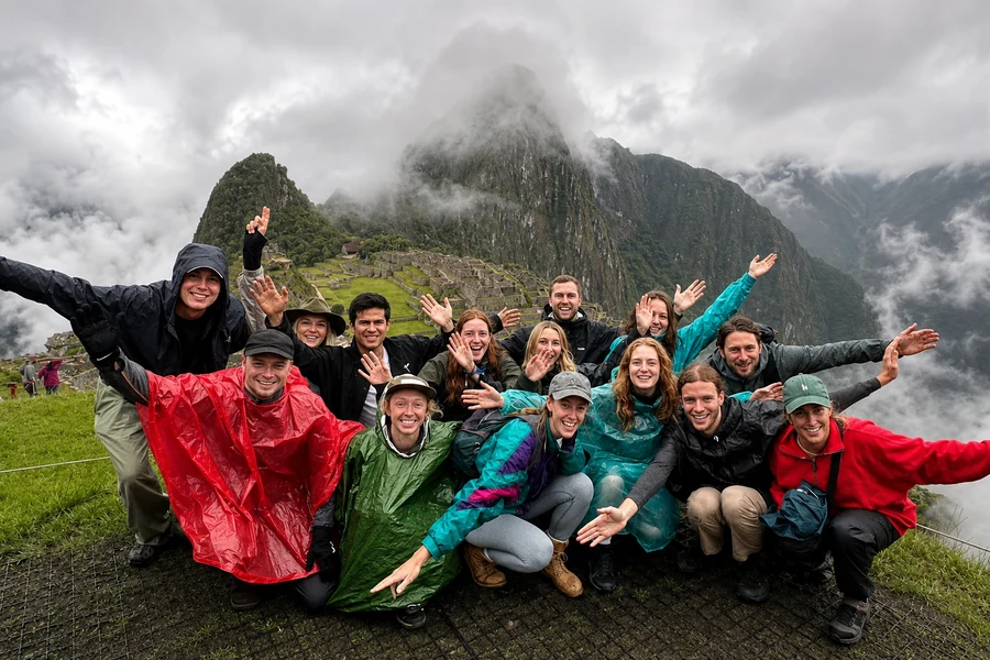 An Andean Moments group at Machu Picchu