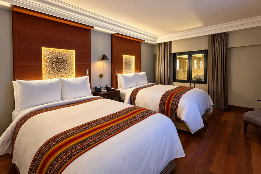 Guest room at JW Marriott El Convento, a luxury hotel to stay in Cusco's Historic Center