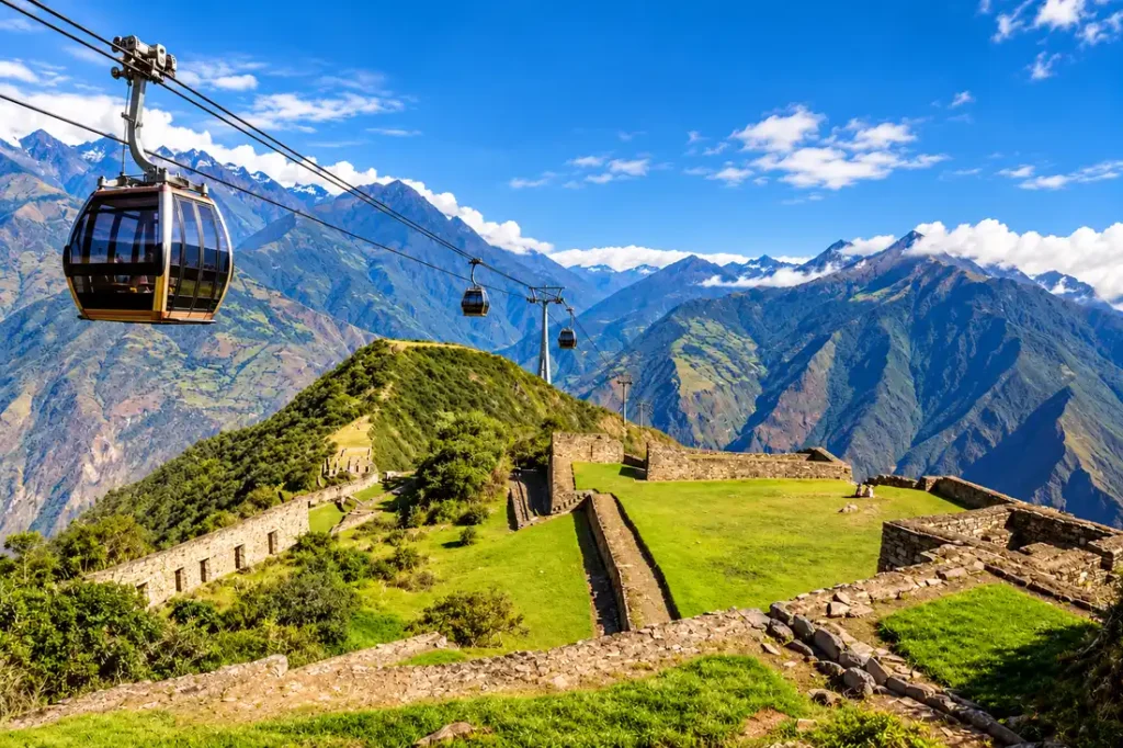 Choquequirao cable car: rendering of the planned gondola above the ruins