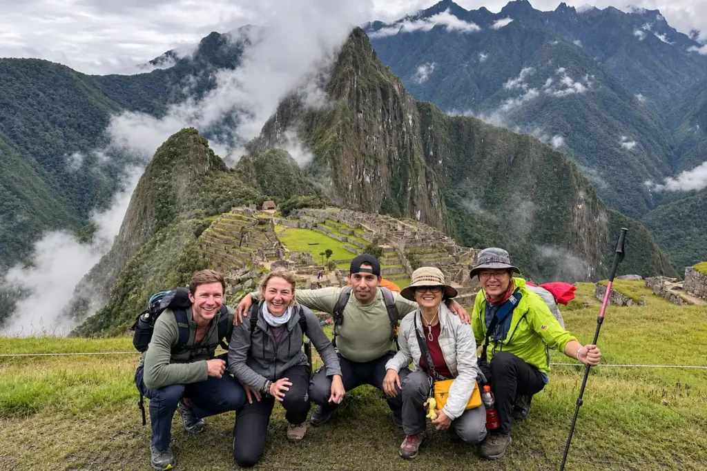 Clouds rising around Machu Picchu and Huayna Picchu in the rainy season