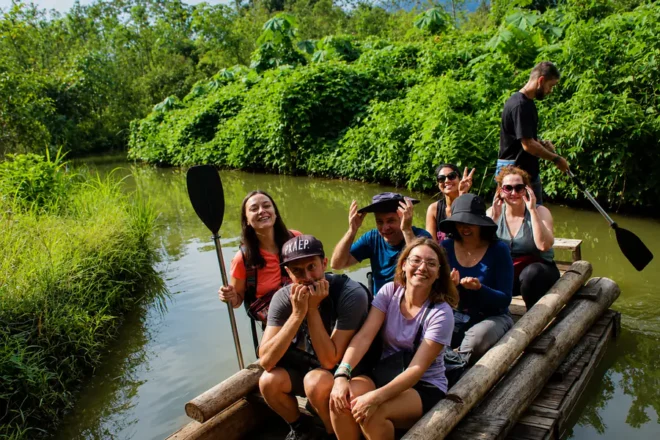 Floating on a Jungle Lake