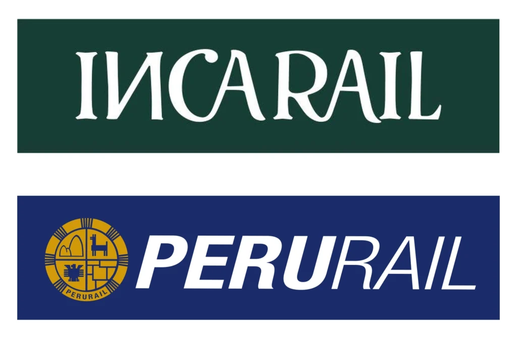 PeruRail o Inca Rail: logos de las dos empresas de tren a Machu Picchu